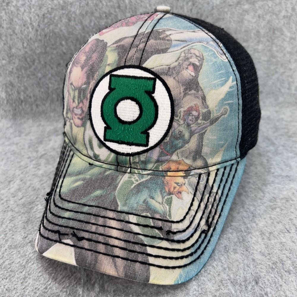 Green Lantern Logo Mens Multicolor DC Comics Trucker Hat Snapback OSFM